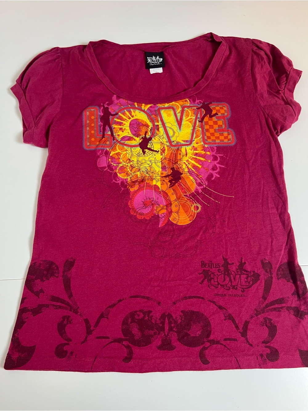 The Beatles LOVE Cirque du Soleil Graphic Tee Pink-Large